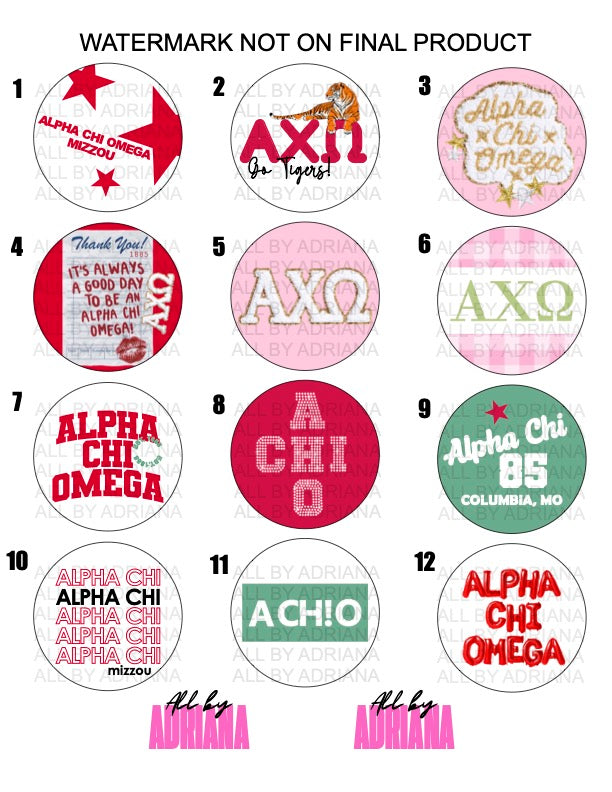 ALPHA CHI OMEGA SORORITY BUTTONS
