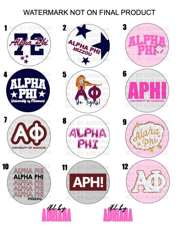 ALPHA PHI SORORITY BUTTONS