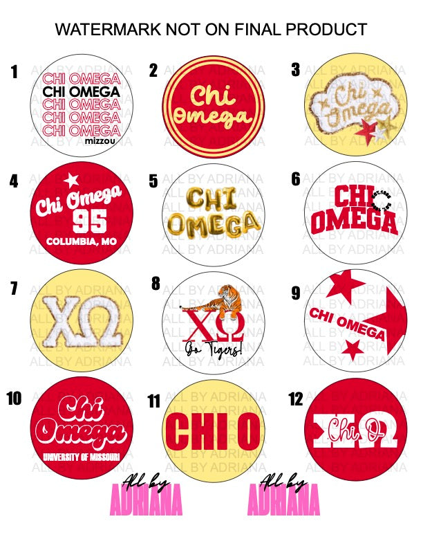 CHI OMEGA SORORITY BUTTONS