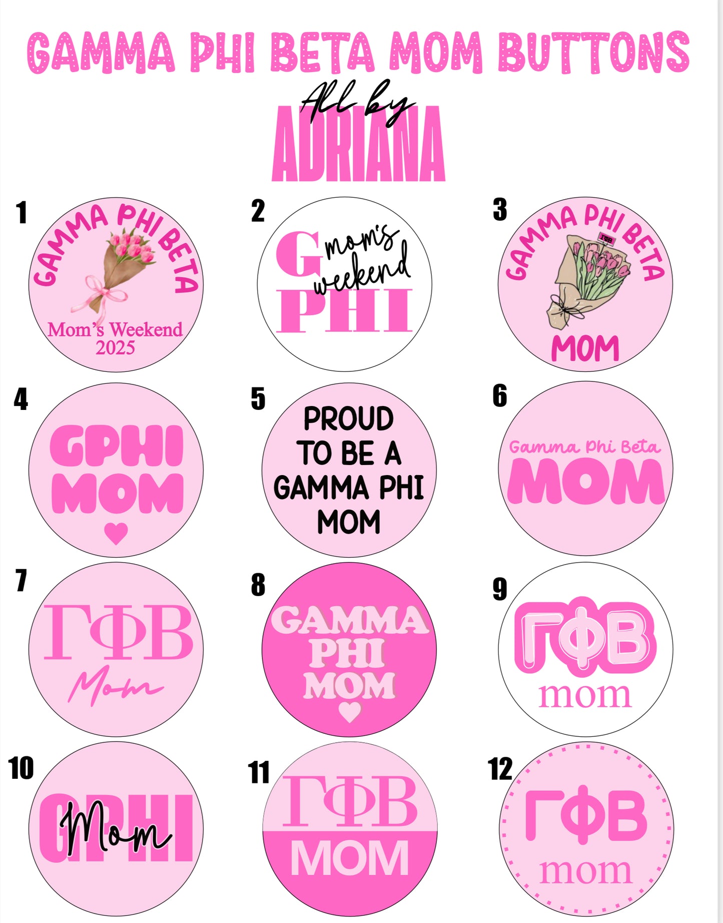 GAMMA PHI BETA MOM BUTTONS