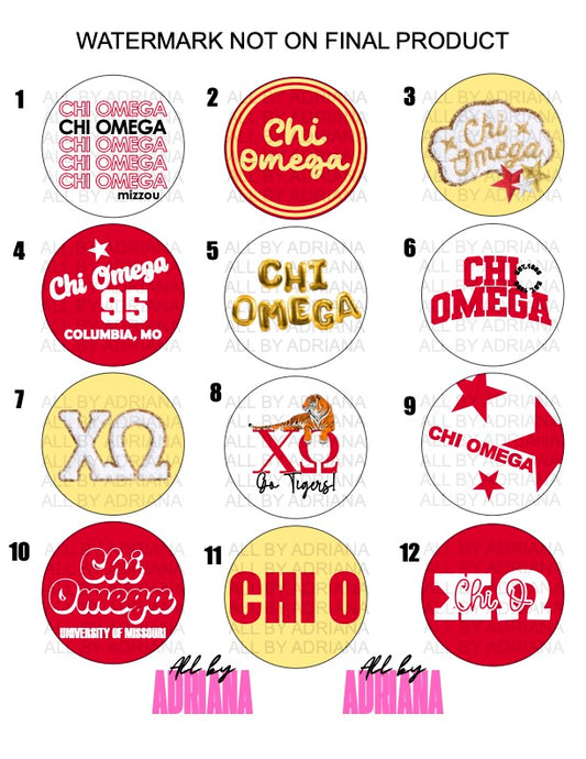 CHI OMEGA SORORITY BUTTONS