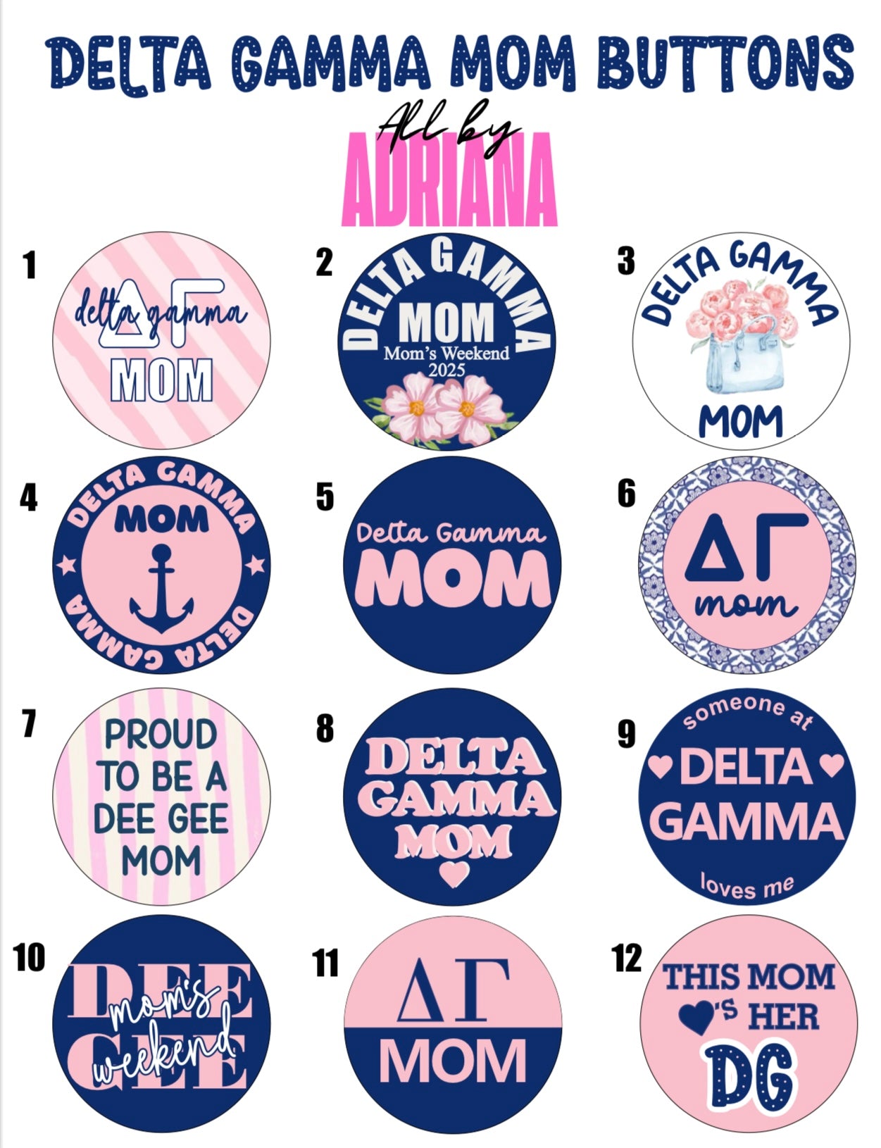 DELTA GAMMA MOM BUTTONS