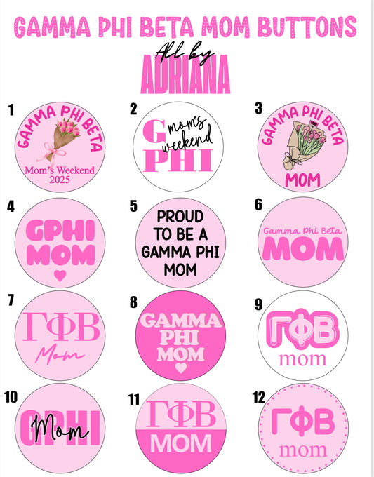 GAMMA PHI BETA MOM BUTTONS