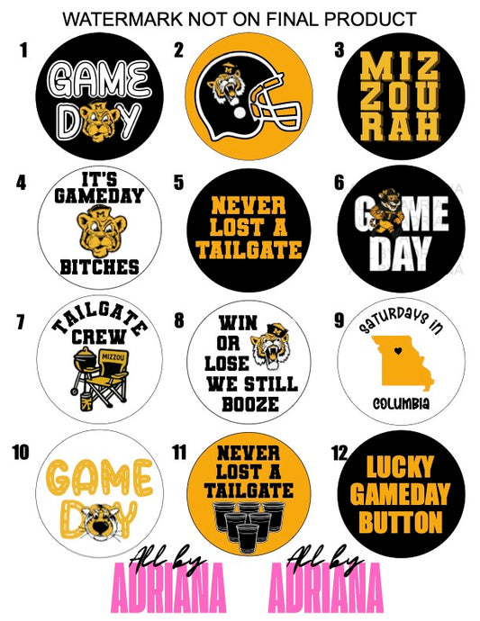 MIZZOU GAMEDAY BUTTONS