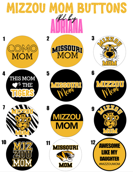 CLASSIC MIZZOU MOM BUTTONS