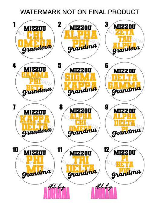 MIZZOU SORORITY GRANDMA BUTTONS