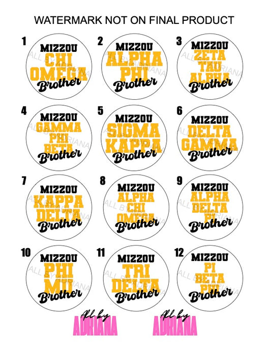 MIZZOU SORORITY BROTHER BUTTONS