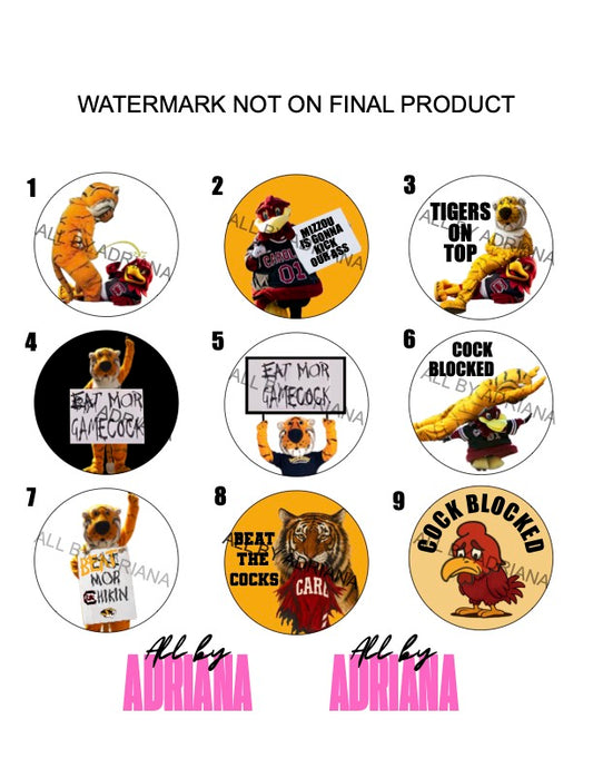 MIZZOU VS SOUTH CAROLINA BUTTONS
