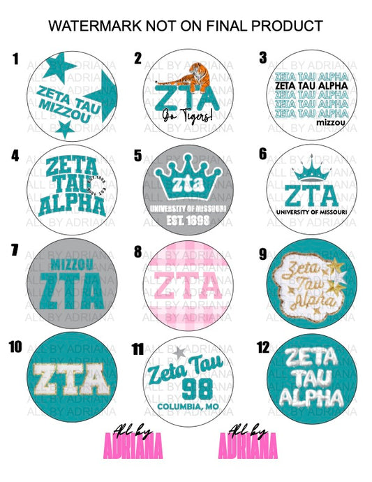 ZETA TAU ALPHA SORORITY BUTTONS